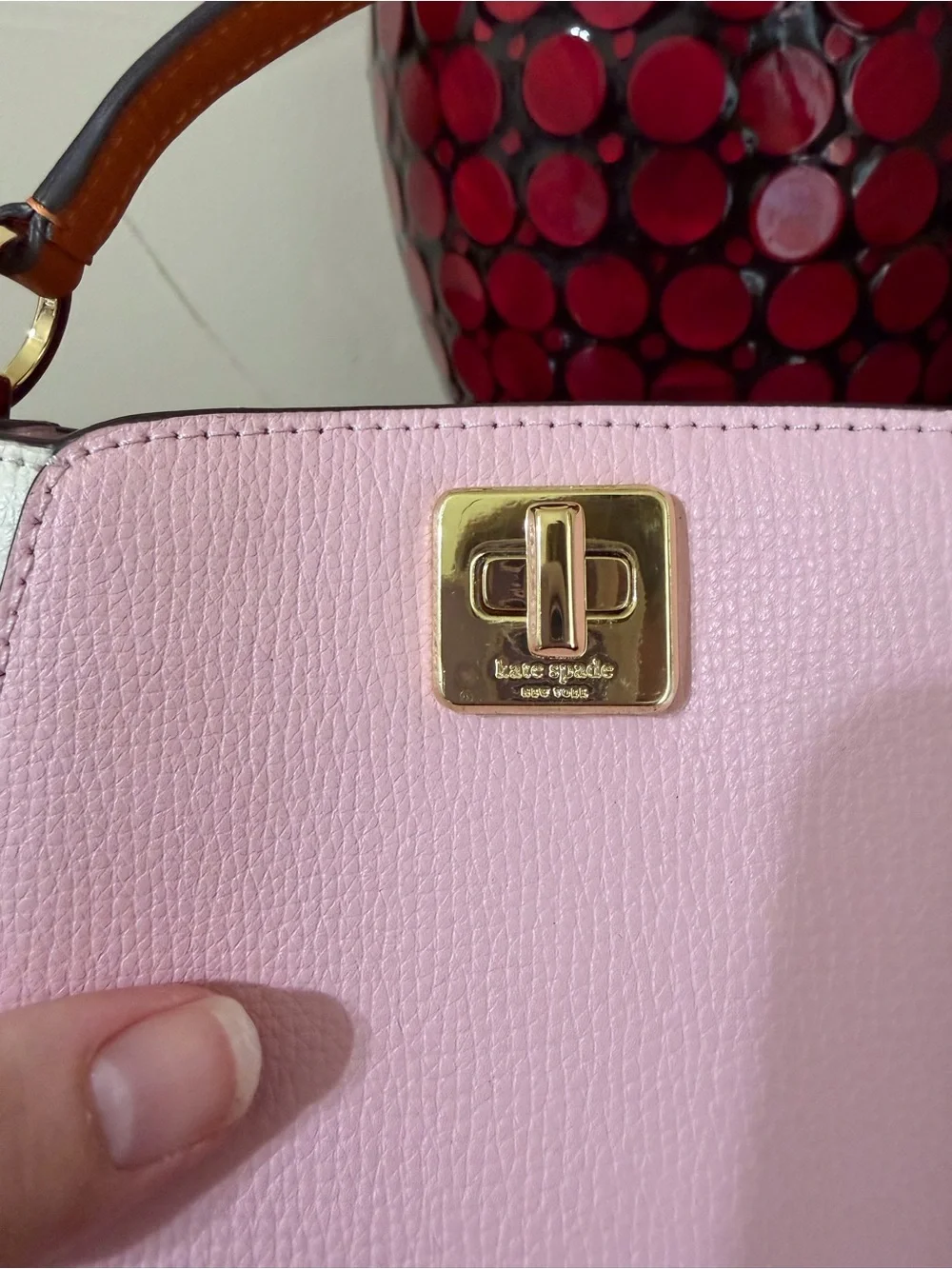 Kate Spade Phoebe Mini Top Handle Crossbody Pink, White and Orange Colorblock - Picture 4 of 16